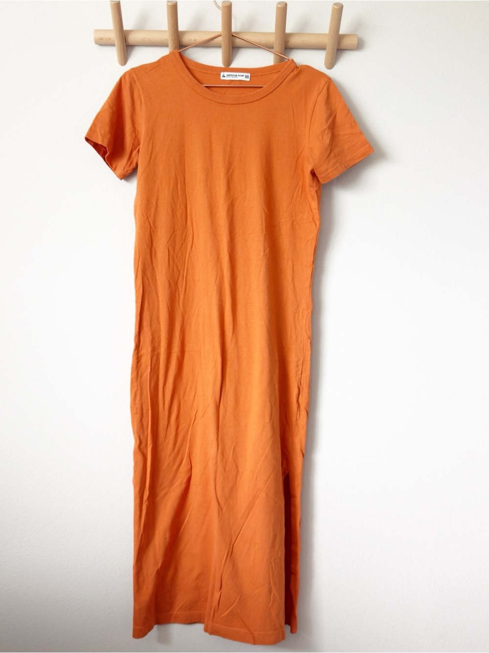 American Giant Orange Short-Sleeve Maxi Dress